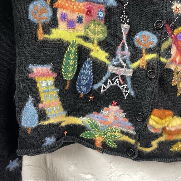 Not So Ugly Christmas Sweater Northern Isles M Colorful Around The World Santa - Picture 5 of 12